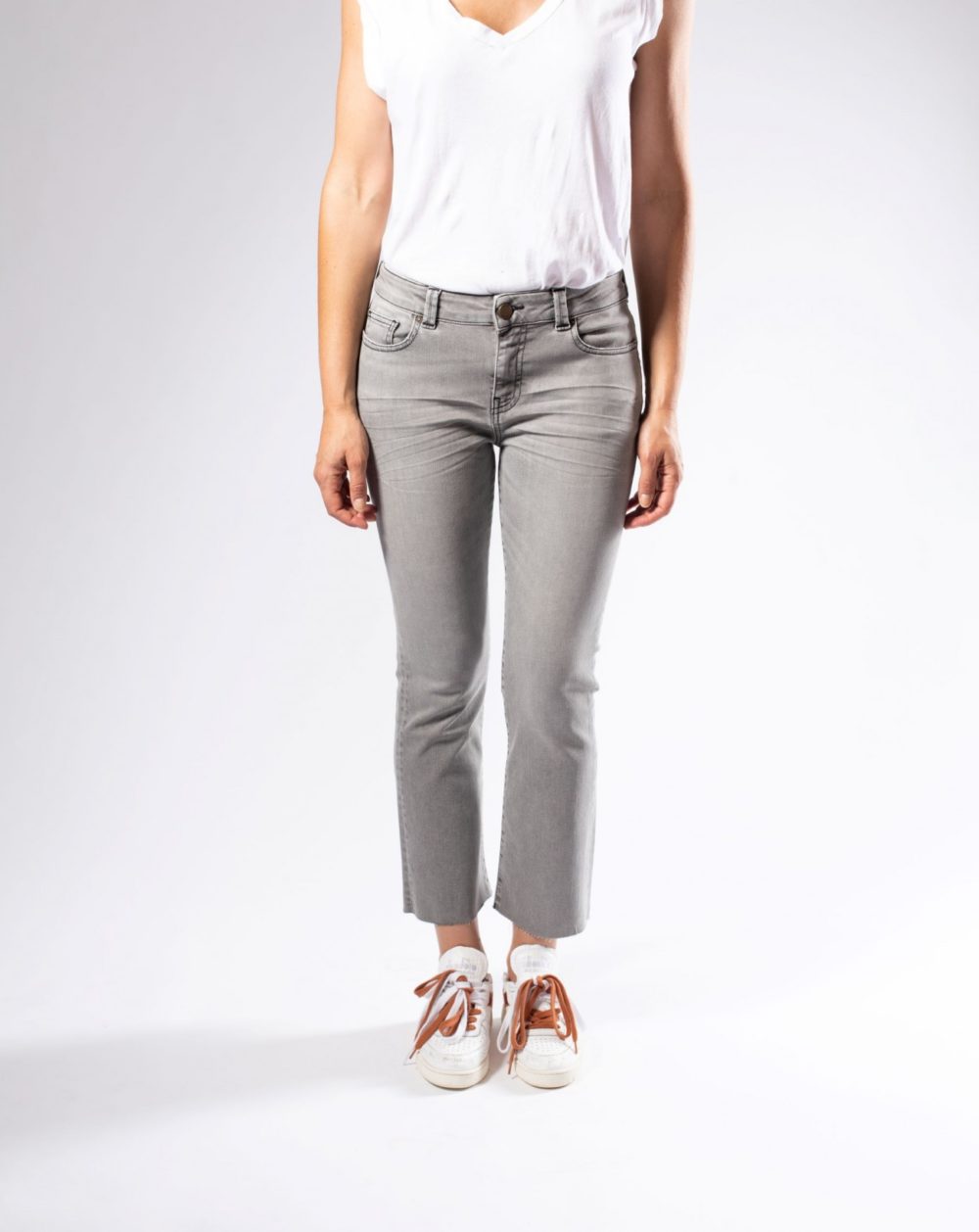 JODIE Bootcut Cropped Denim - Grey Light N°3