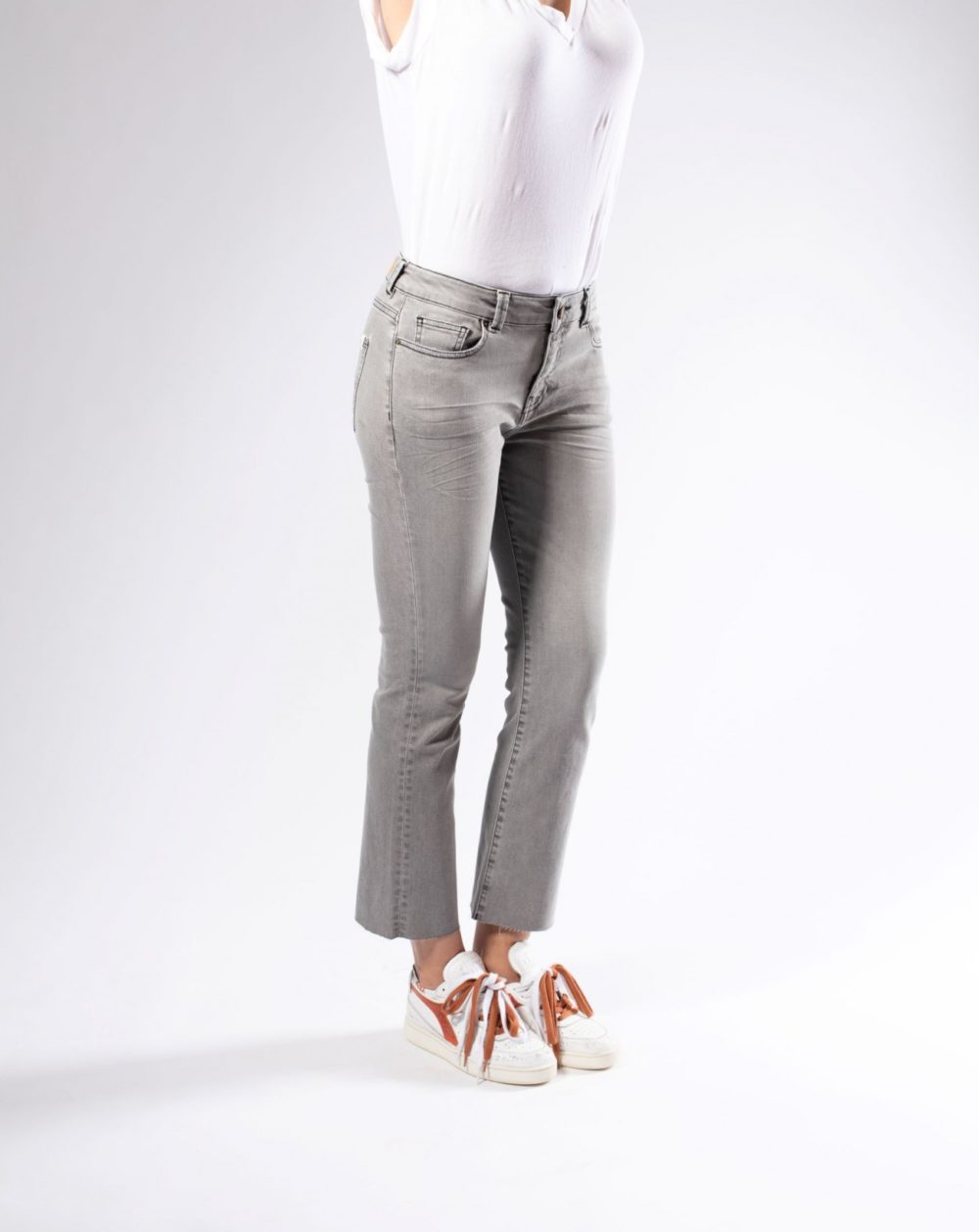 JODIE Bootcut Cropped Denim - Grey Light N°3
