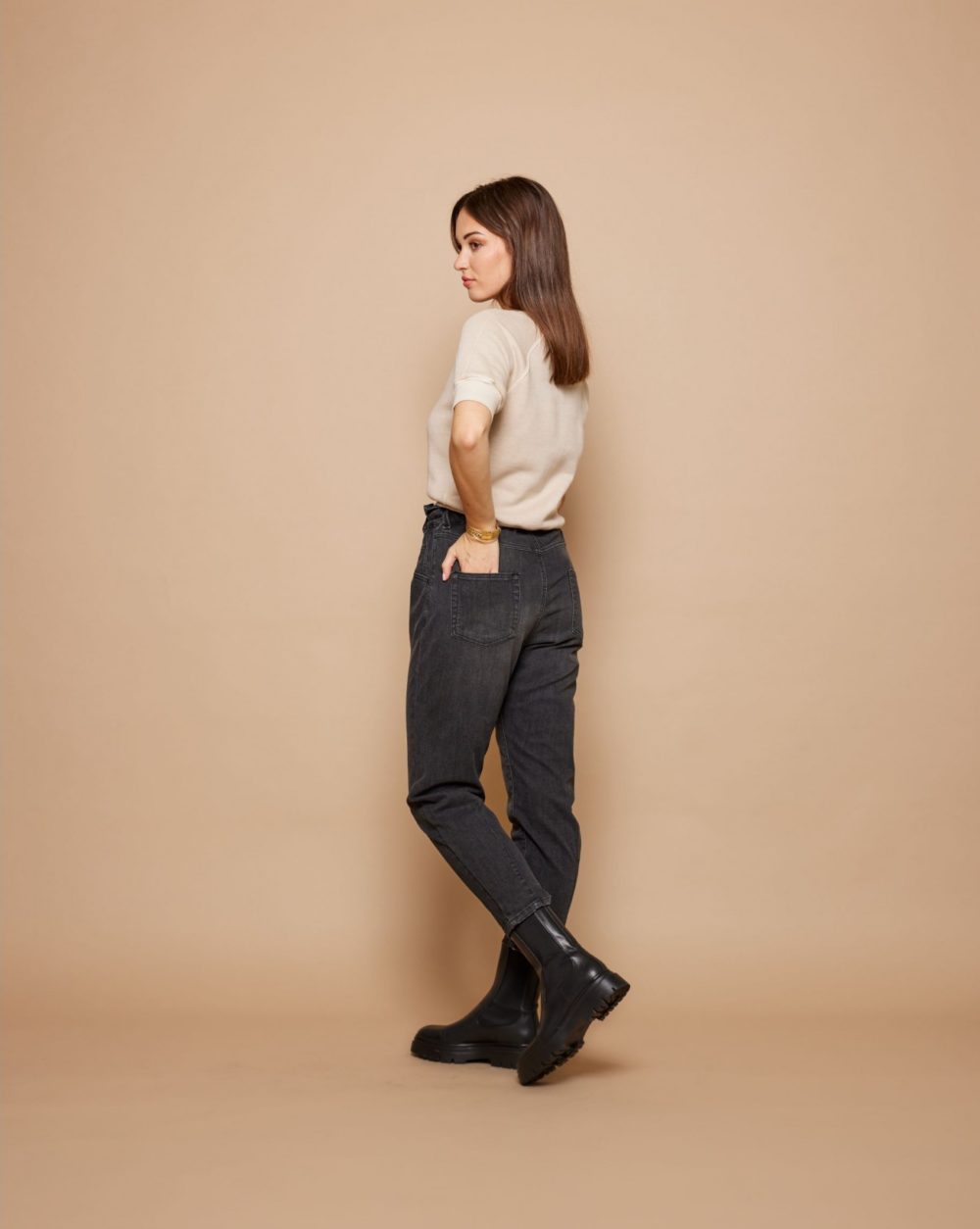 PAIGE Baggy Denim - Dark Grey Dirty Used N°5