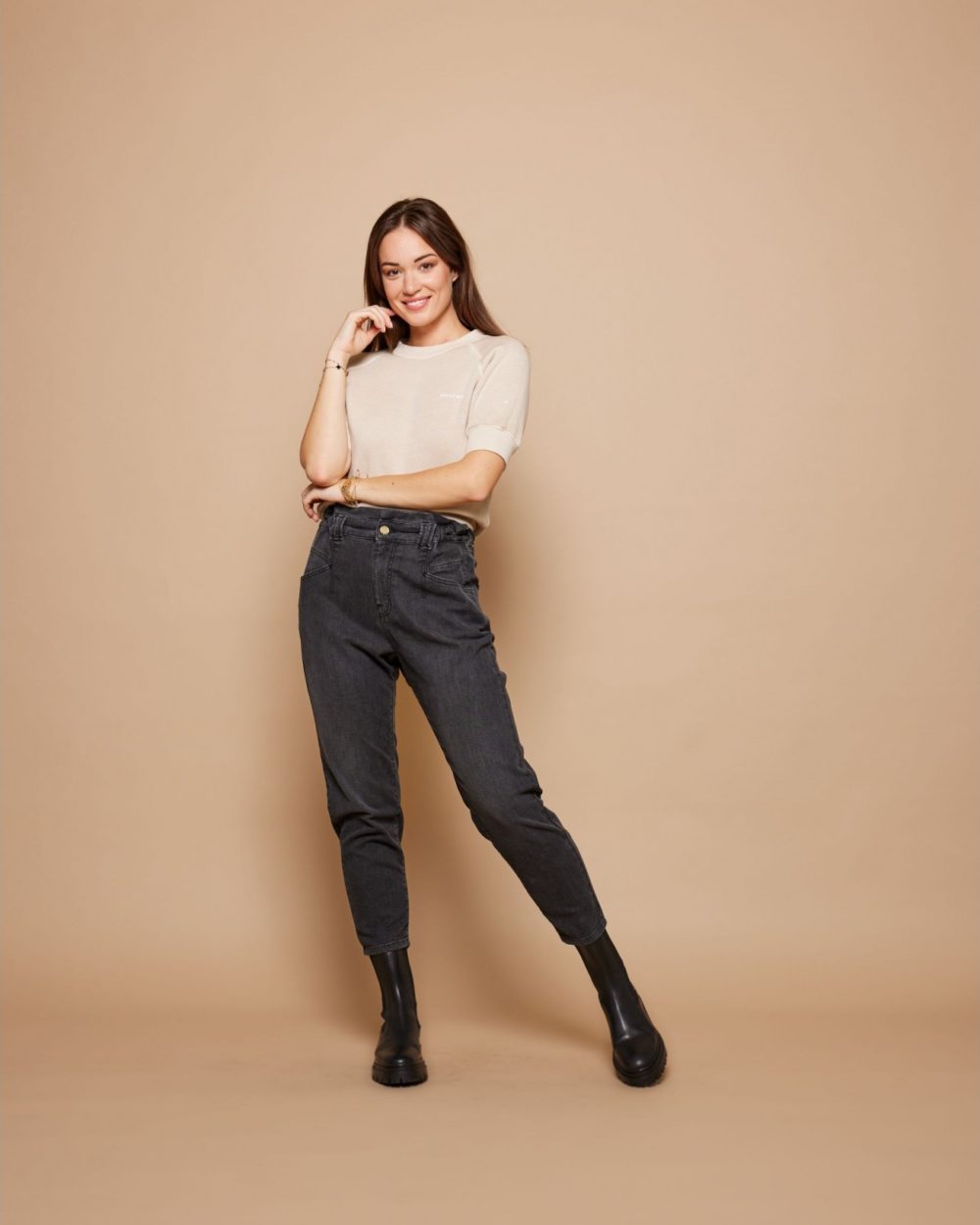 PAIGE Baggy Denim - Dark Grey Dirty Used N°5