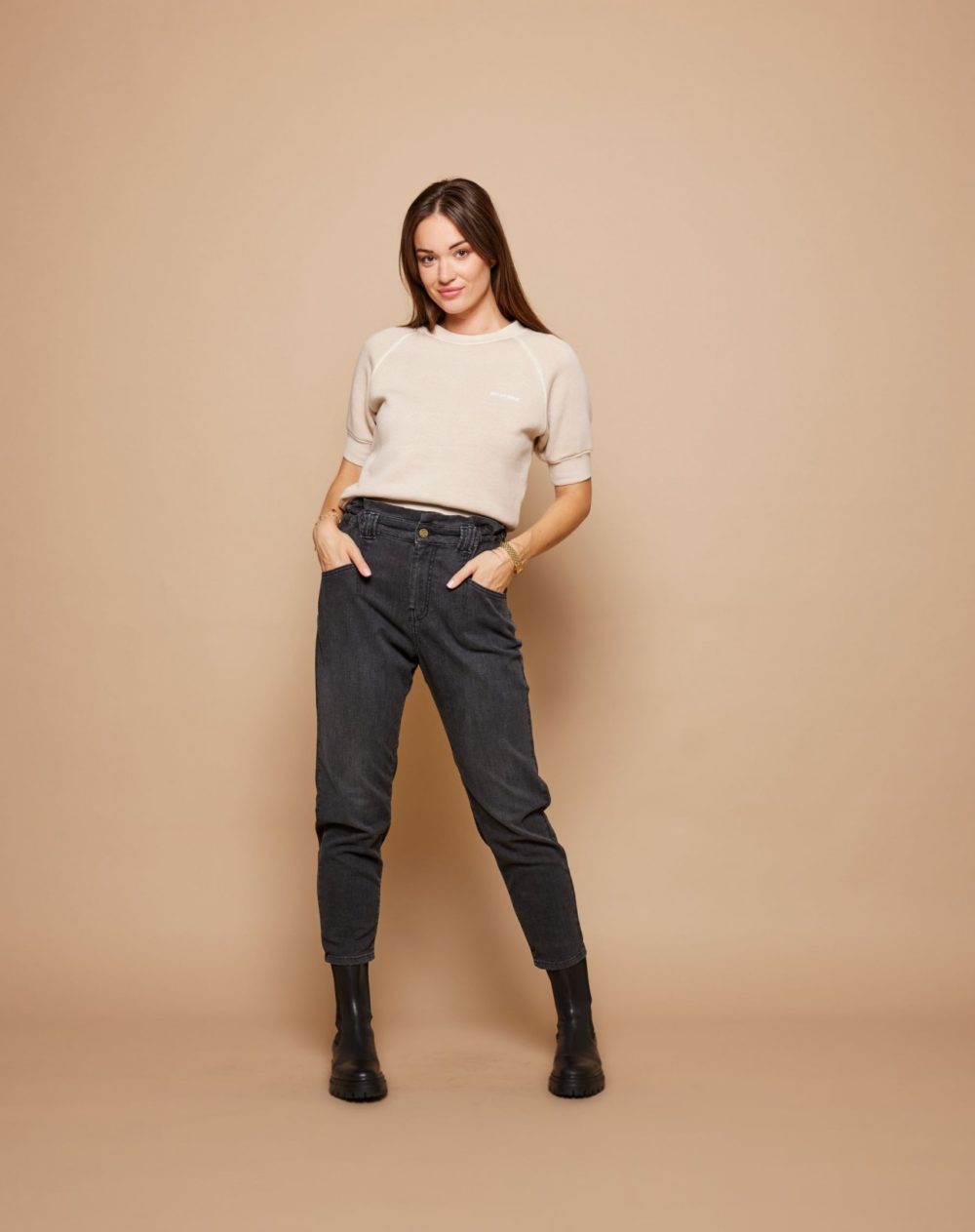 PAIGE Baggy Denim - Dark Grey Dirty Used N°5