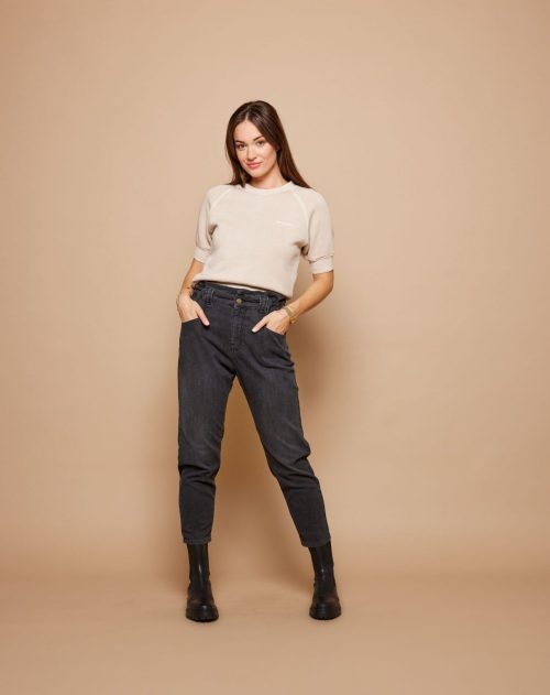 PAIGE Baggy Denim - Dark Grey Dirty Used N°5