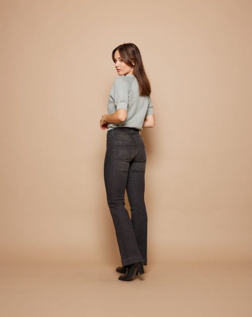 RILEY Flare Denim - Dark Grey Dirty Used N°5